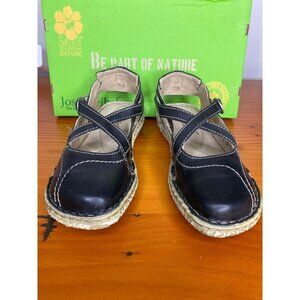 Josef Seibel Womens Black Leather Sandals Size 37/6 Cushioned Insole